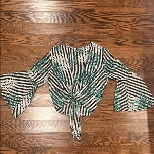 Striped/ tropical print Crop top